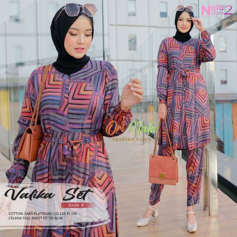 SETELAN WANITA KEKINIAN | VALIKA SET | BAJU MUSLIM WANITA REMAJA TERBARU 2021