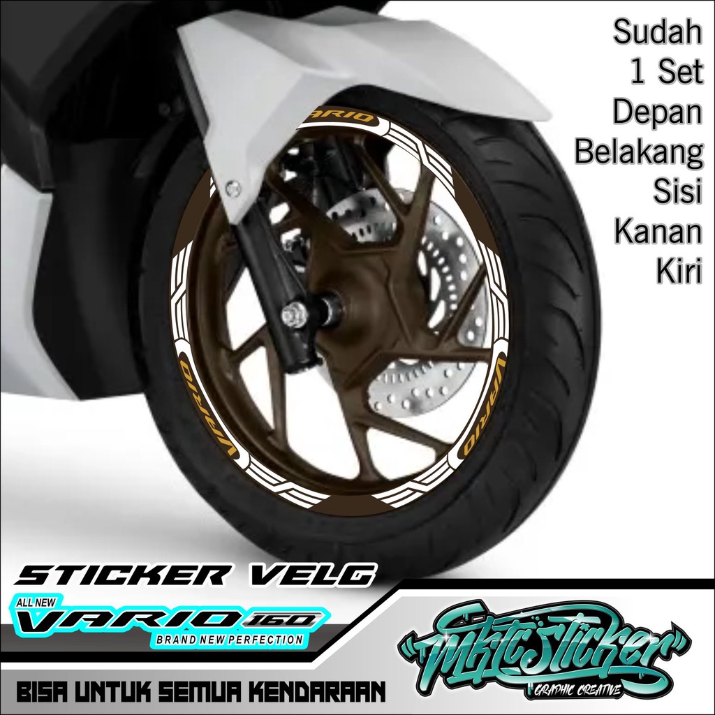 STICKER VELG VARIO 160 TERBARU UNTUK MOTOR WARNA PUTIH