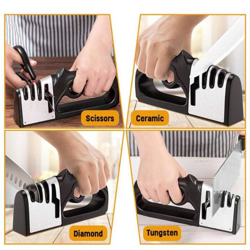 Alat Pengasah Pisau Four Head Alat Asah Pisau Dapur Pengasah Pisau Dapur Knife Sharpener Manual