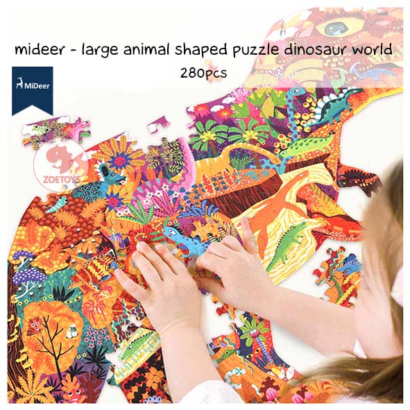 Zoetoys Mideer - Large Animal Shaped Puzzle Dinosaur World Elephant Dream 280 pcs | Mainan Edukasi Anak