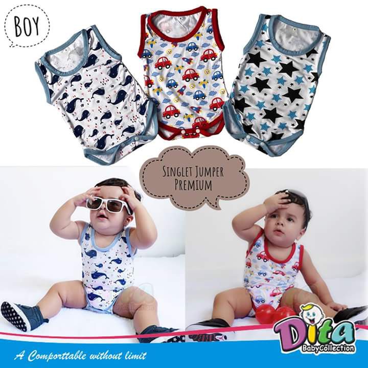 Jumper Set Bayi Premium - Singlet Jumper Set Dita - Jumper Dita Premium isi 3pc