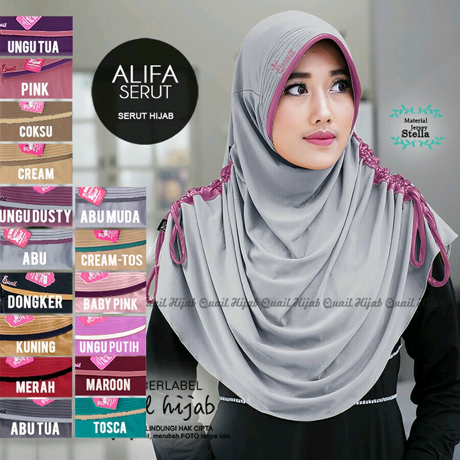 PROMO QUAIL | Alifa Hijab | JILBAB KHIMAR SYARI INSTANT BERGO PET ANTEM KERUDUNG by Quail Hijab