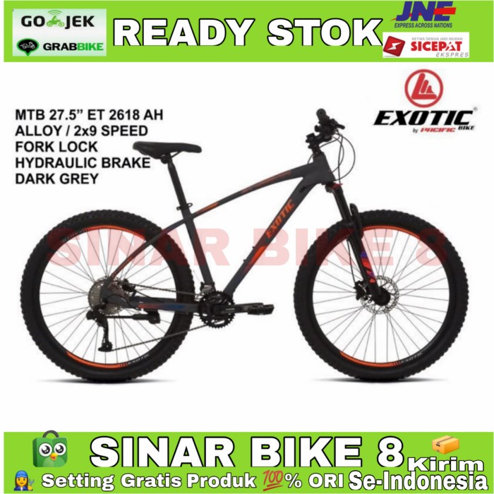 Sepeda Gunung 27,5 " Inch MTB EXOTIC 2618 AH 2x9 Speed Rem Hidrolik - Dark Grey