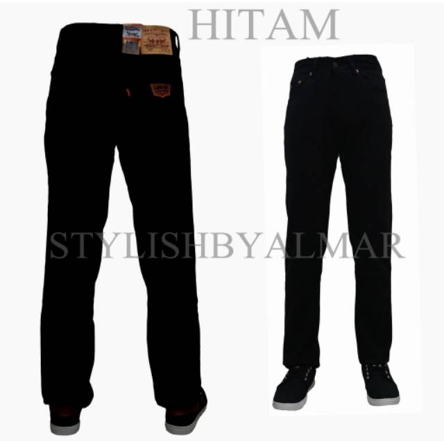 Celana jeans standar regullar cowok pria bioblizt biowash garmen hitam berkualitas