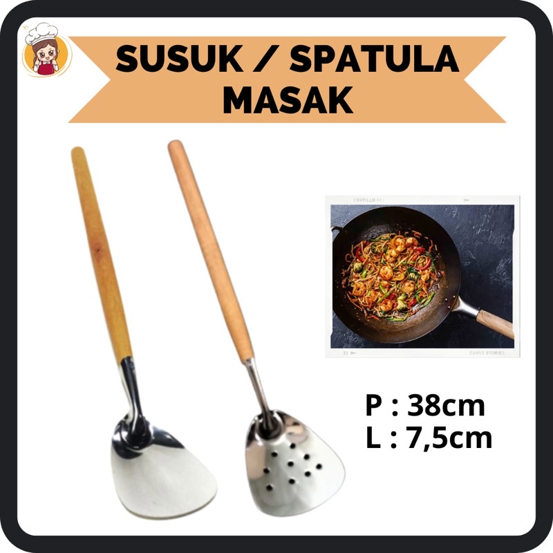 Jual Codet Sodet Susuk Spatula Stainless Gagang Kayu Shopee Indonesia