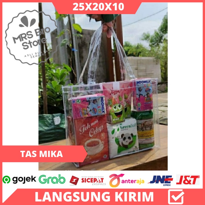 

Tas Mika Transparant 25X20X10 / Tas Goodie bag ulang tahun Anak/ tas souvenir/ tas hampers