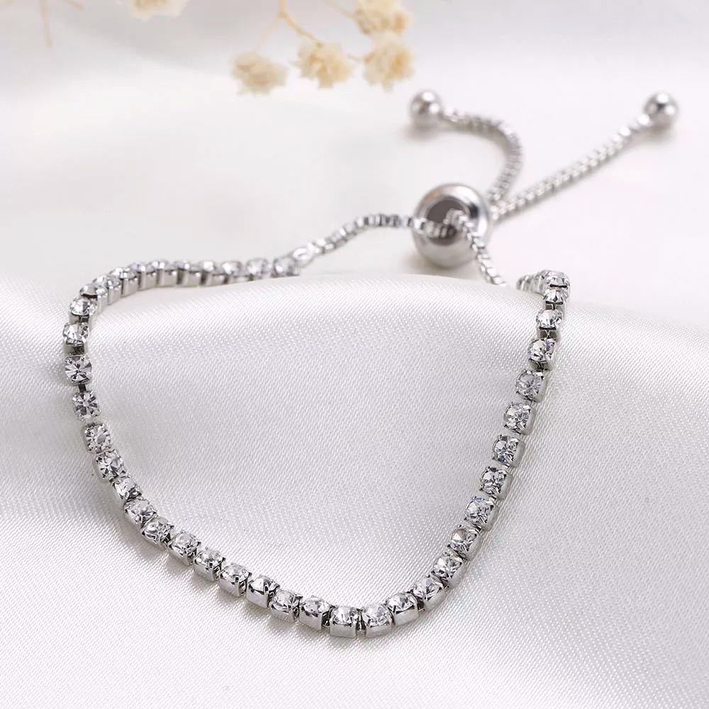 GELANG WANITA HIASAN PEREMPUAN BULAN BINTANG ELEGAN ANTI KARAT STAR MOON CHARM KOREA COUPLE GELANG CEWEK KLASIK SILVER SR03