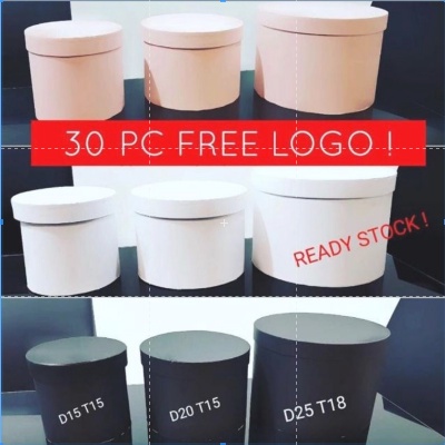 

promo 2 pcs Bloom Box Flower Round - kotak bunga - box bunga - hard box - bloombox