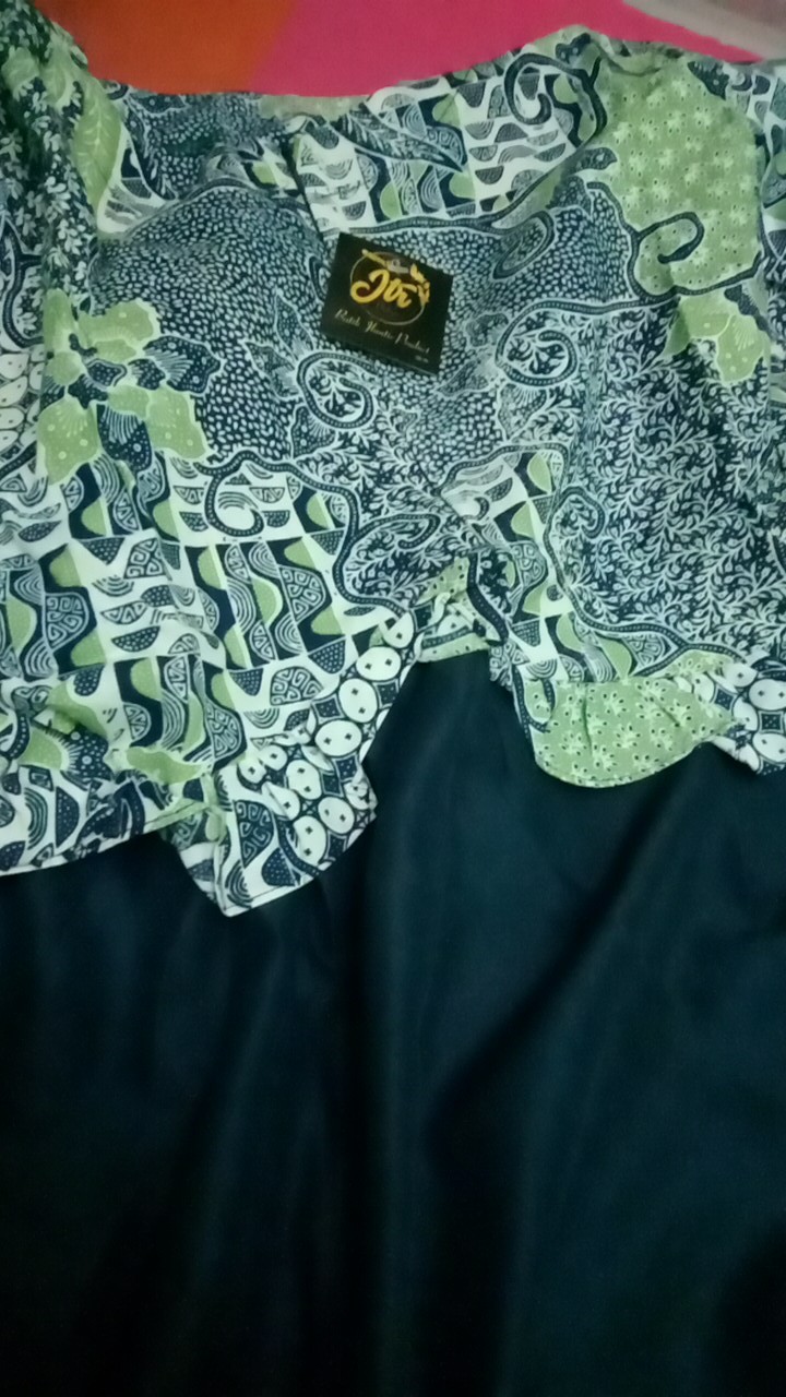 Tey-17 Batik Wanita Asj Sa Hrb026 Kenongo Kemeja Tosca Pendek