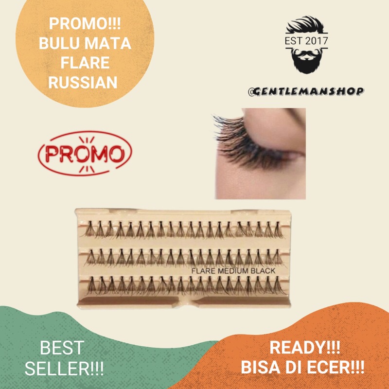 HOT SALE!!! BULU MATA TANAM FLARE RUSSIAN (ISI 60 HELAI) - EYELASH EXTENSION