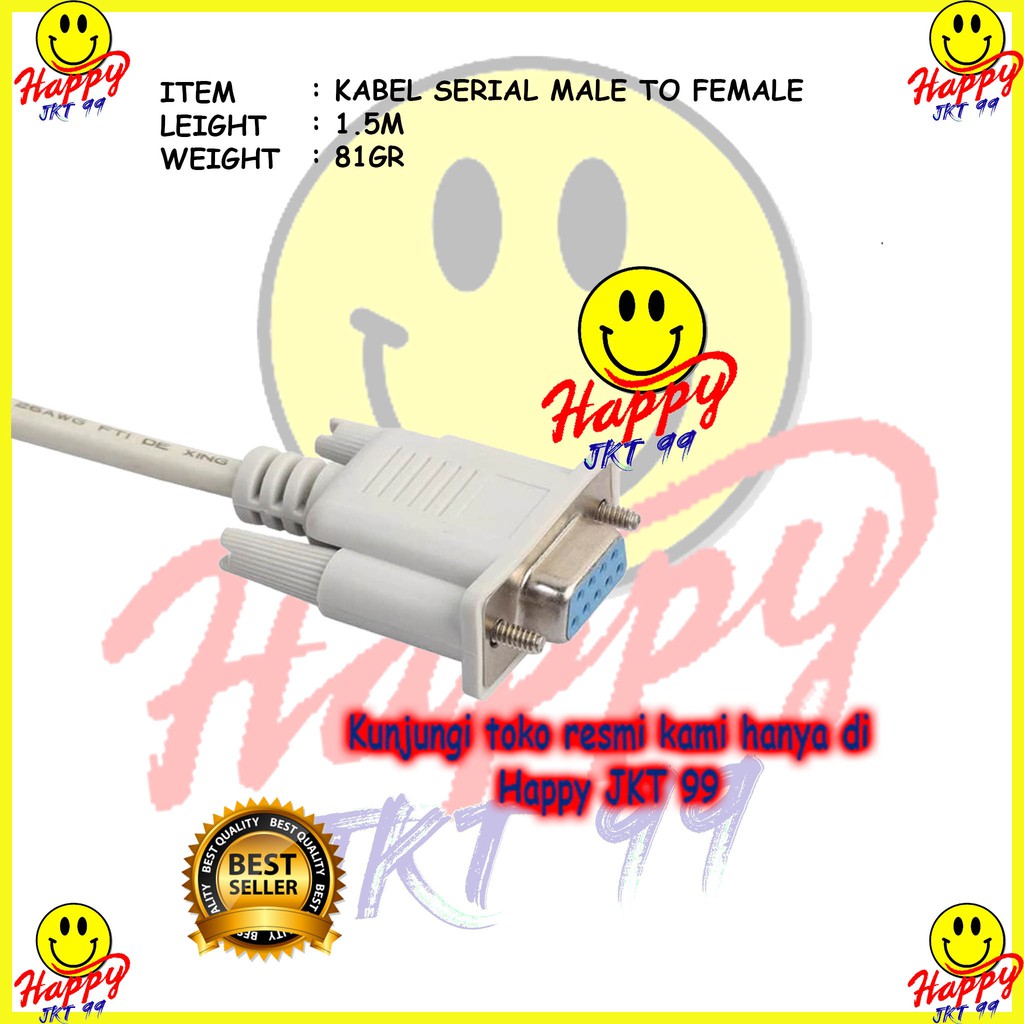 [ HAPPY JKT 99 ] KABEL SERIAL RS232 MALE TO FEMALE 1.5M 1.5 M METER ORIGINAL