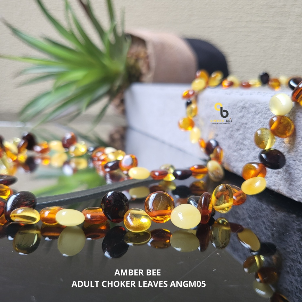 Kalung Amber Dewasa by Amber Bee Glossy Choker Leaves Multicolor ANGM05