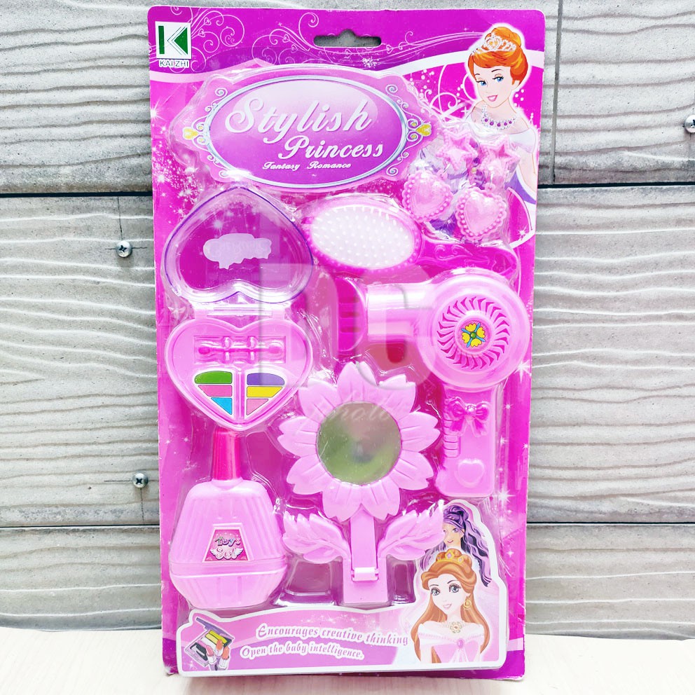 Stylish Princess Set Mainan Alat Kecantikan Salon Makeup Hair Dryer Sisir Cermin Dandan Rias