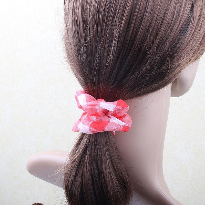 Scrunchie Kotak Kotak / Scrunchie Korea / Ikat Rambut Kotak Kotak / Ikat Rambut Korea