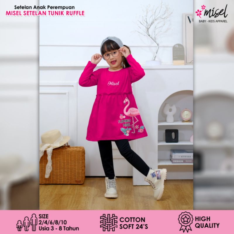 sanna shop Setelan dress tunik leging panjang anak perempuan