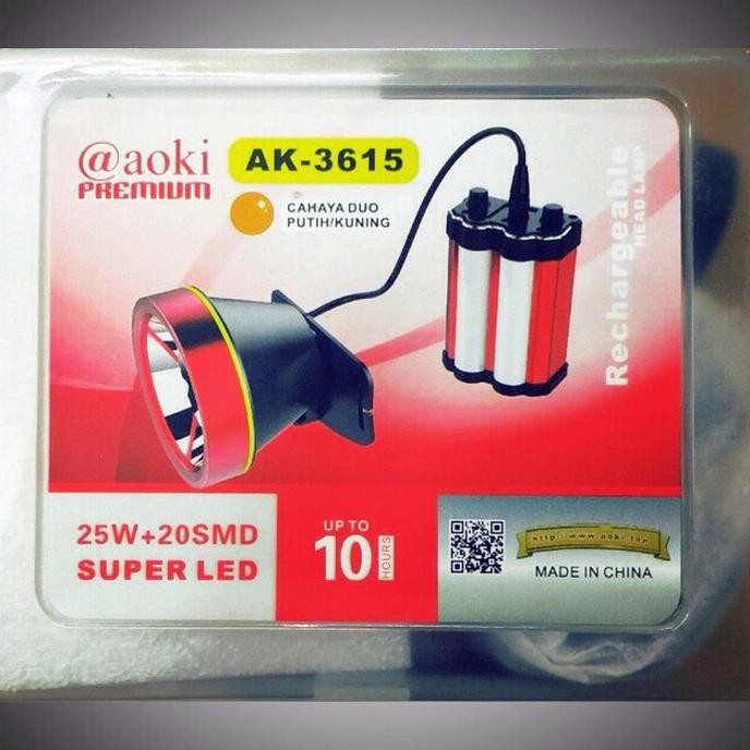 Limited Senter Kepala Aoki 3615 10W Bonus Aki Headlamp Aoki Ak 3615 Free Lensa Promo