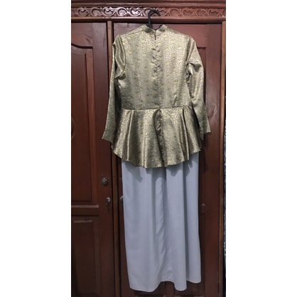 Dress Muslimah/Baju bridesmaid/gamis/Gold-light Grey