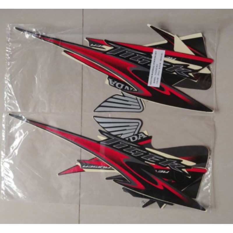 Stiker Bodi & Lis Body & Striping Tiger Revo 2013 Hitam Merah