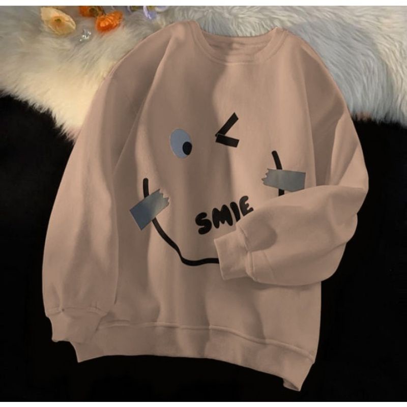 Smiley sweater outerwear basic fashion remaja