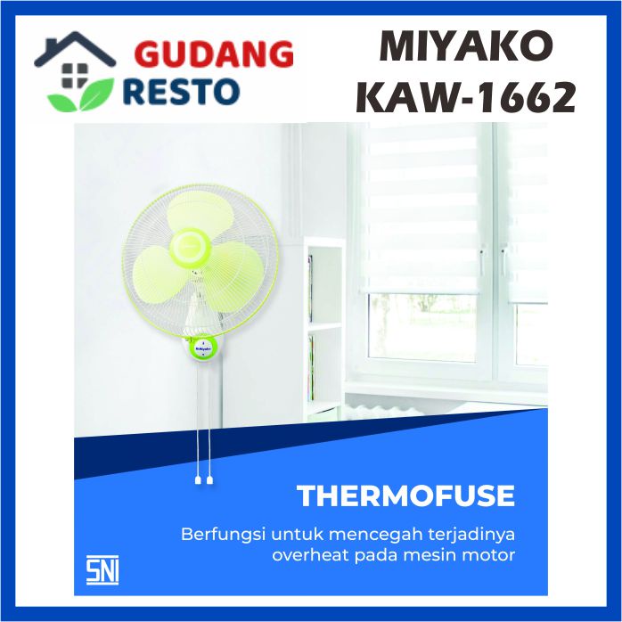 MIYAKO KAW 1662 KIPAS ANGIN DINDING 16 INCH WALL FAN / TEMBOK / GANTUNG KAW1662 16&quot; GARANSI RESMI