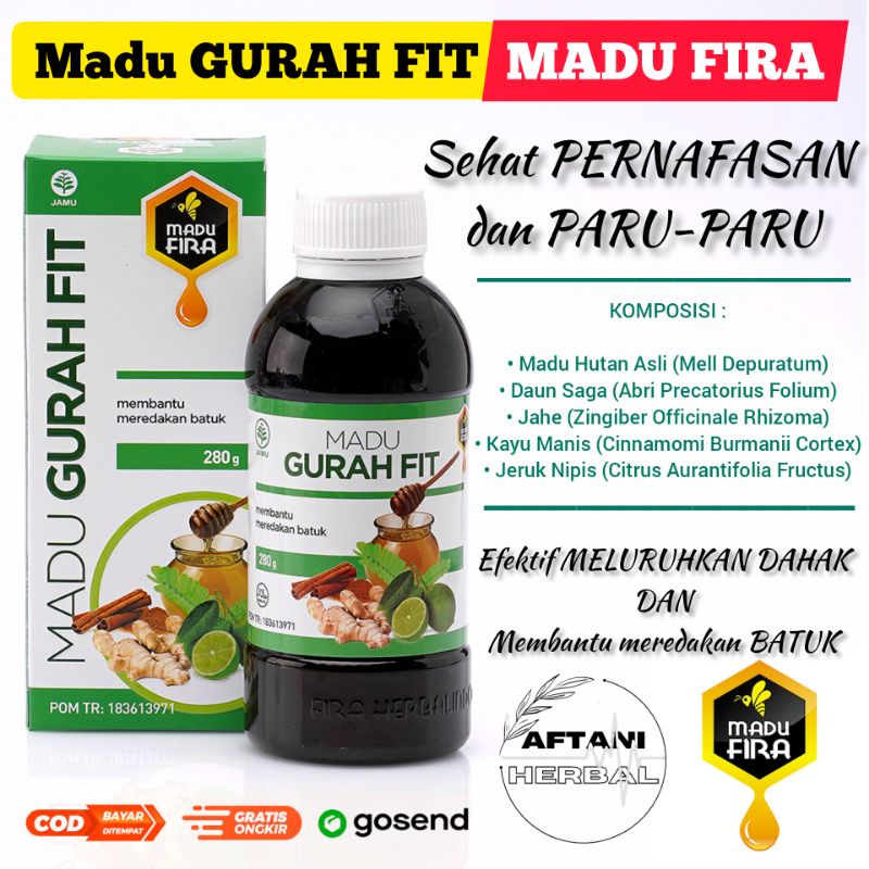 

madu batuk - madu GURAH FIT 280gr | herbal sinusitis - gangguan pernafasan