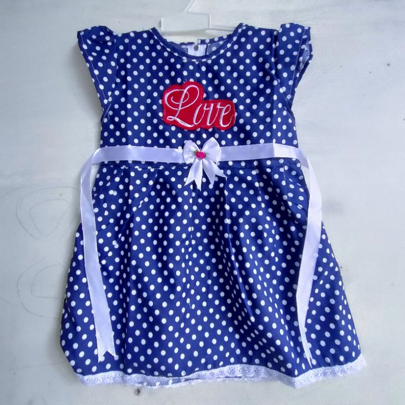 Dress Anak 1 2 tahun baju anak cewek perempuan motif polka Fatonah Shop Godong grobogan purwodadi lovapolka love polka lova polka