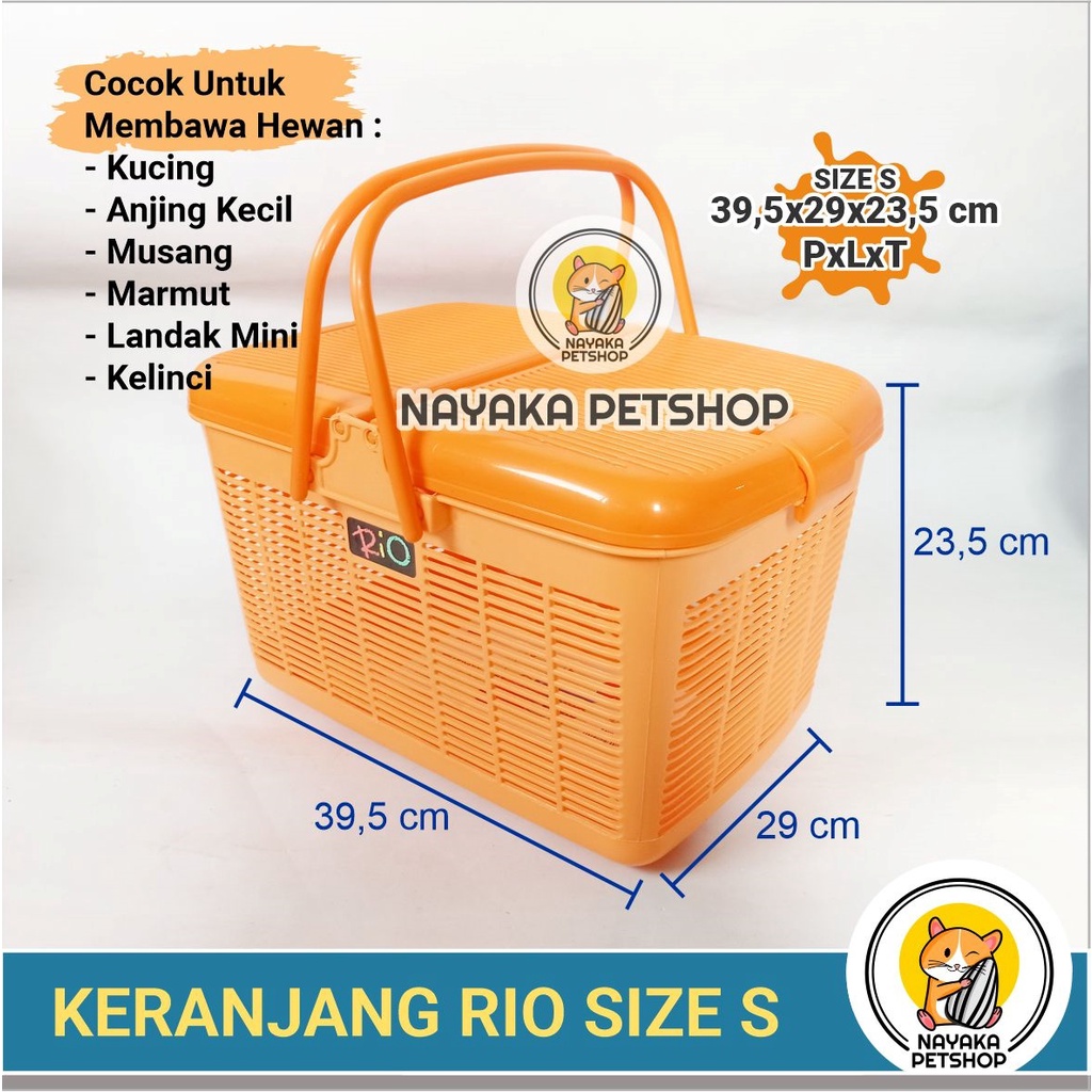 Size S Keranjang Rio Kucing Pengganti Pet Carrier Kitten Pet Cargo Kelinci Musang Hewan