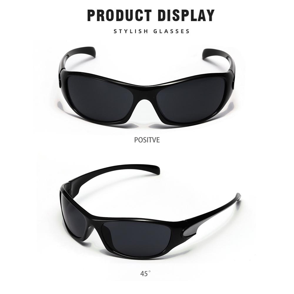 Y2K Sunglasses for Men Women Punk Trendy Oval Shades UV400 Goggles Cycling Driving Fishing Eyewear