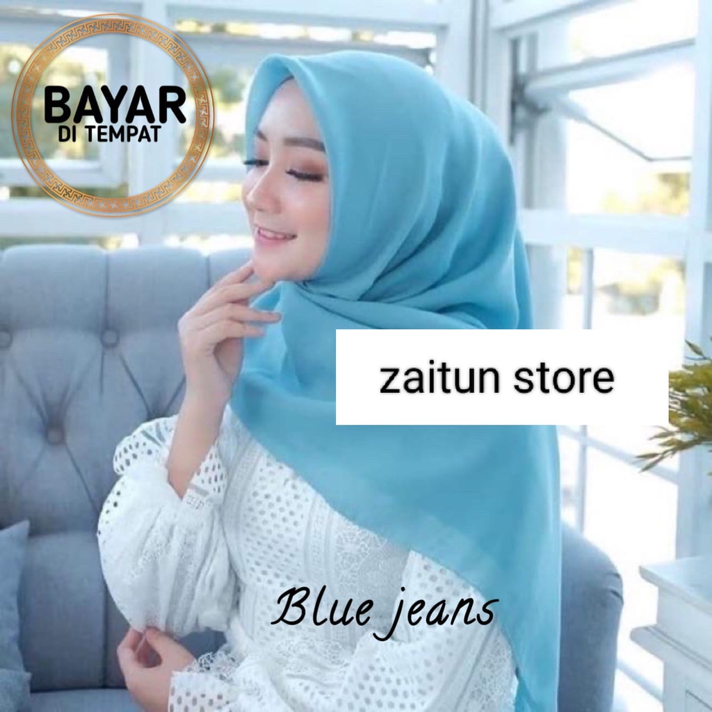 Hijab Segiempat Bella Square Polos Warna Terlengkap