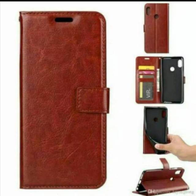 Leather Flip Cover VIVO V17 V19 V9 SARUNG DOMPET KULIT WALLET Case casing