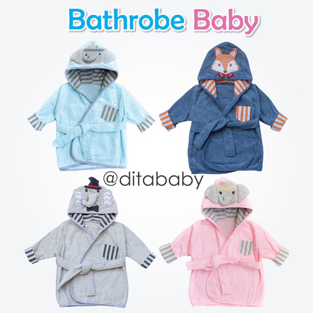 KIMONO BAYI HANDUK ANAK BERENANG WASHLAP BATHROBES BINATANG ANIMAL handuk