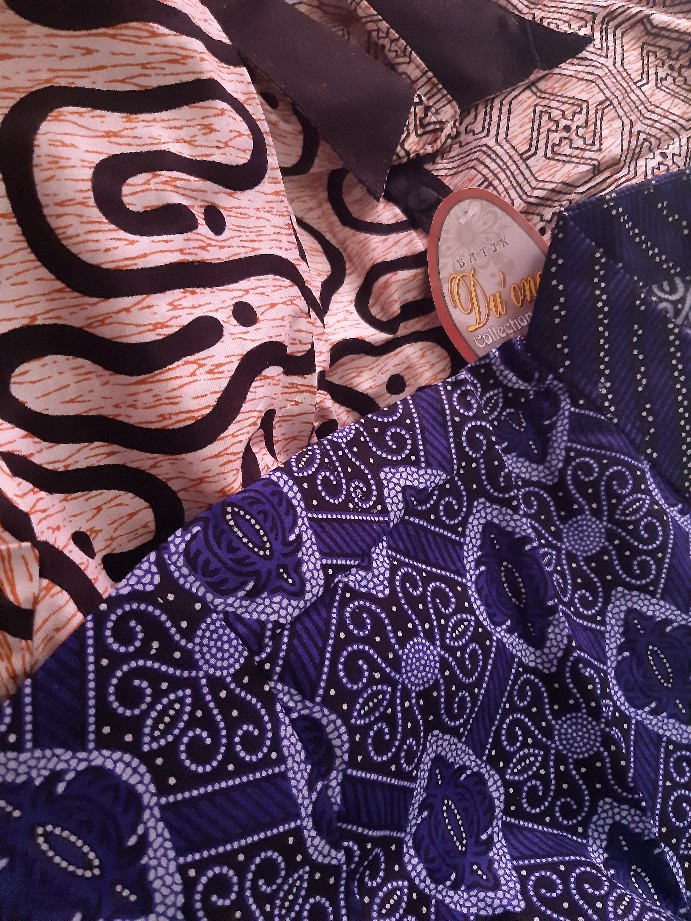 Bswart Batik Hrb026 Kenongo Hem Pendek Anjani Biru Pekalongan M L Xl Batik Pria Murah Modern Grosir