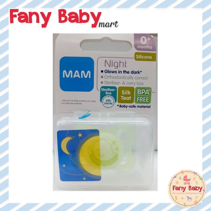 MAM PACIFIER NIGHT / 0-6 BULAN / MOTIF RANDOM