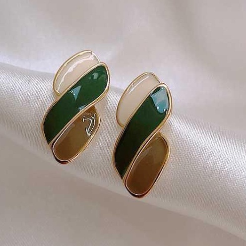 Anting drop glaze Kecil Warna Kontras Untuk Musim Panas