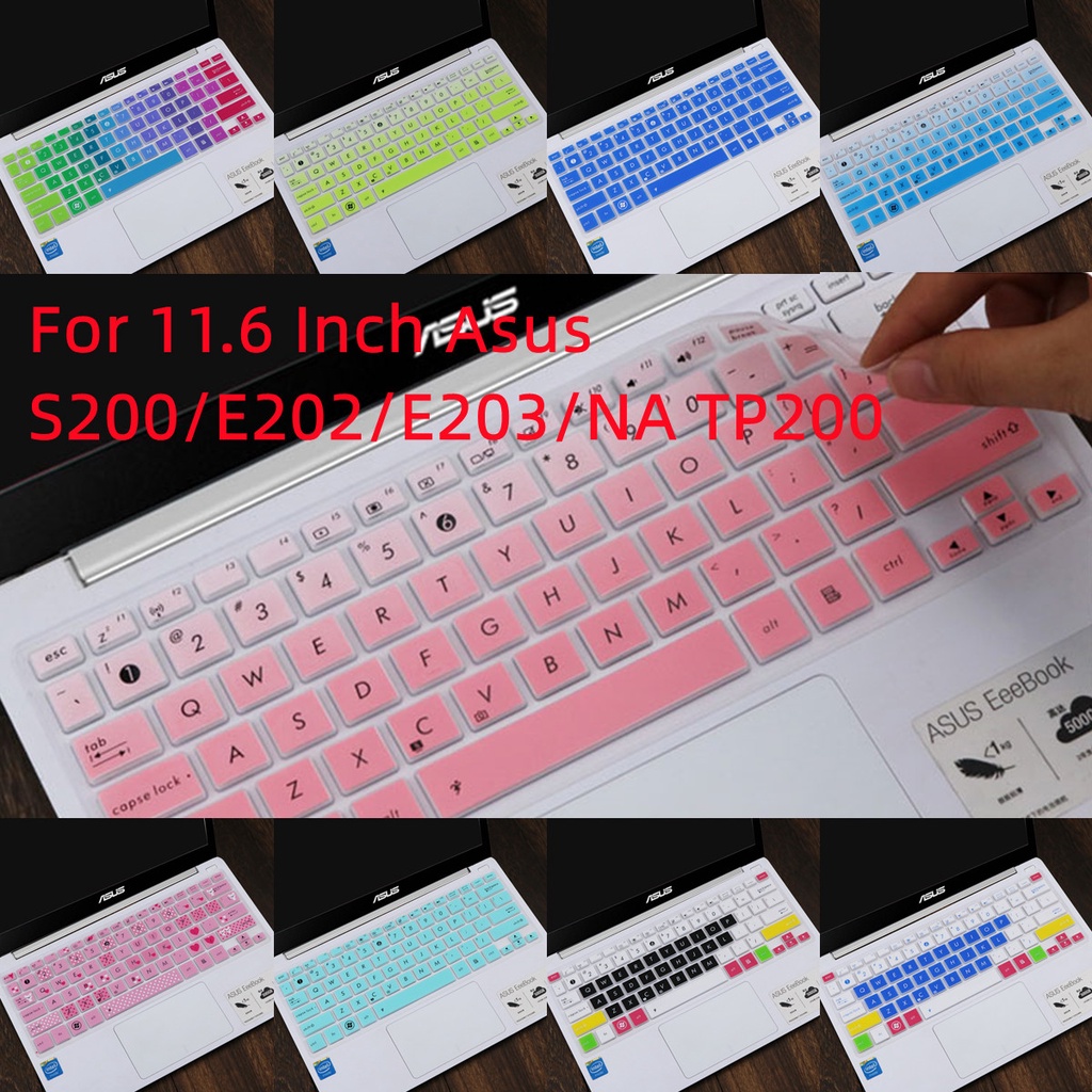 Cover Pelindung Keyboard Asus S200 / E202 / E203 / NA TP200 11.6 &quot;Bahan Silikon Ultra Tipis Tahan Air Anti Debu