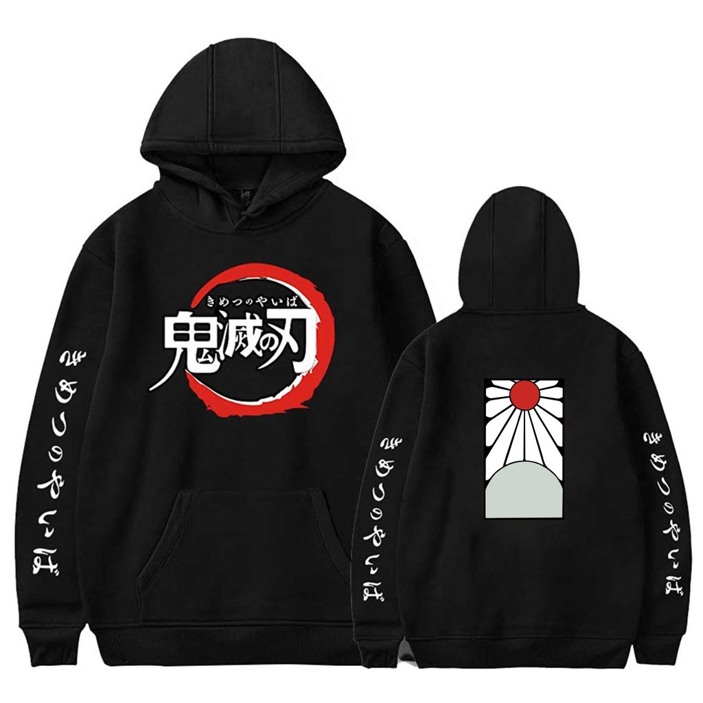 JAKET JUMBO ANIME KIMETSU NO YAIBA HANAFUDA LOGO HOODIE