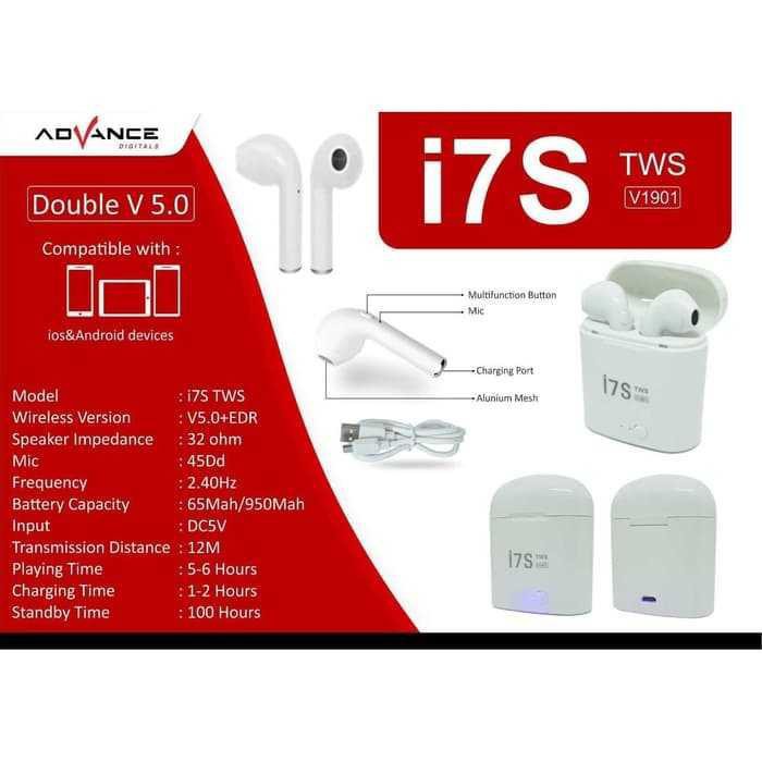 i7S Airpods Earphone Bluetooth TWS 5.0 dengan Case Charger