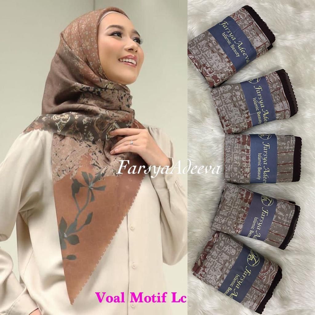 Kerudung Segiempat Deenay Lasercut Hijab Segi Empat Motif Denay Adeeva Jilbab Motif Rumah Hija'b-BOUGENVILL MOCCA