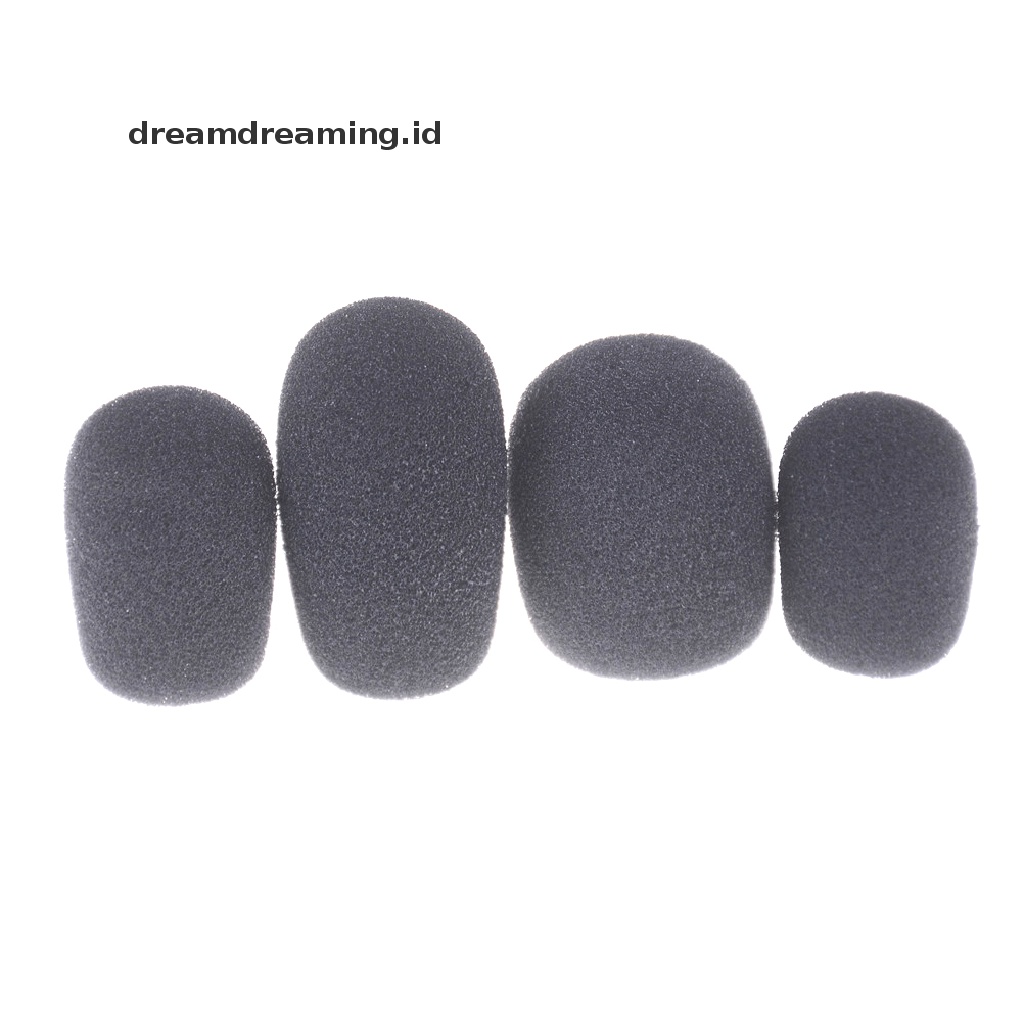 (Dreamdreaming.Id) 10pcs / set Busa Cover Microphone / Headset Warna Hitam