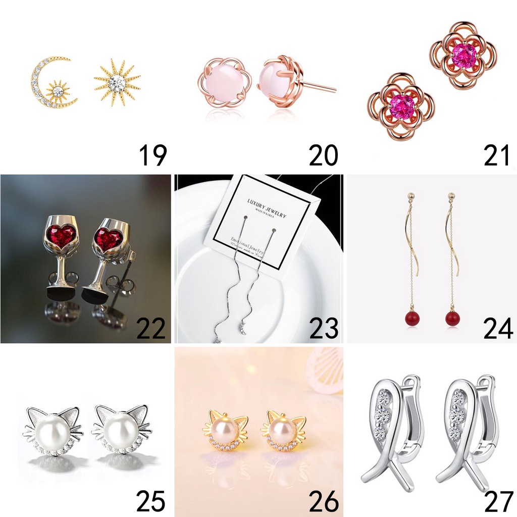 925 anting-anting perak murni, Busana sederhana, Anting-Anting wanita, Perhiasan Fashion Korea, Aksesoris telinga ED009