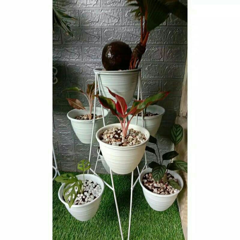 Standing rak bunga lobang 7 tinggi 70cm diamter 18cm  kuat dan kokoh