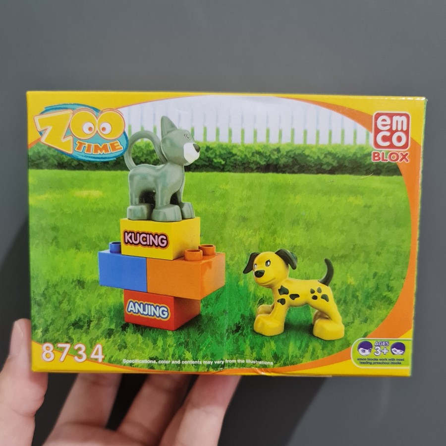 Emco Blox Zoo Time 8734 Kucing dan Anjing Compatible Duplo Lego