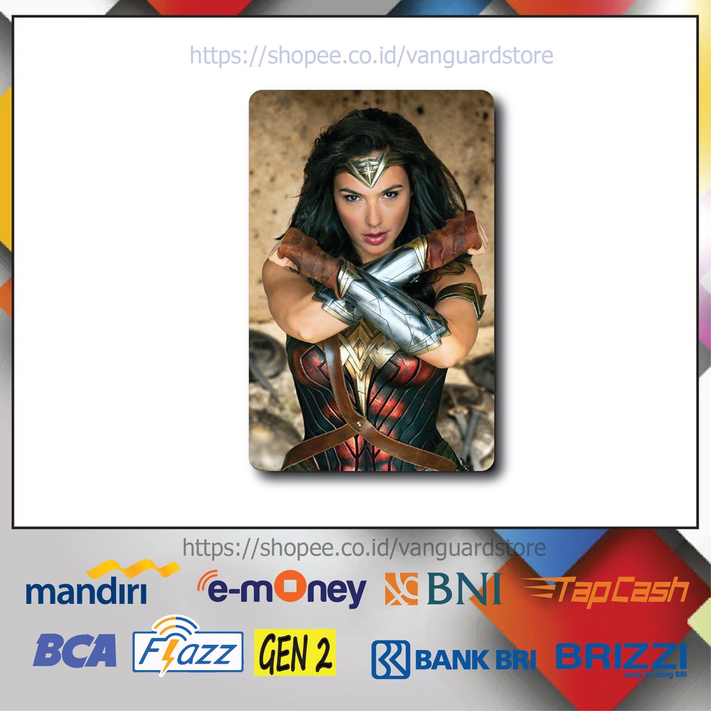 KARTU E MONEY E TOLL SUPERHERO WONDER WOMAN ANIME 38 EMONEY MANDIRI FLAZZ BCA BNI TAPCASH BRIZZI