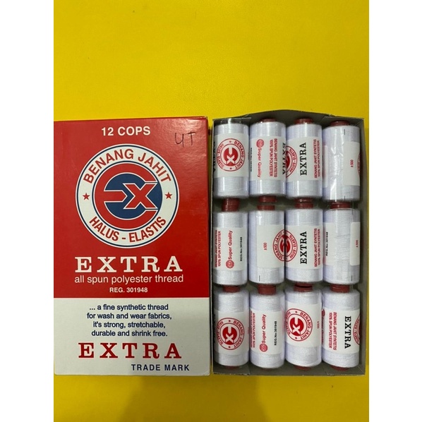 12pcs benang warna / benang jahit isi 12 pcs / benang jahit pakaian halus elastis / benang jahit ext