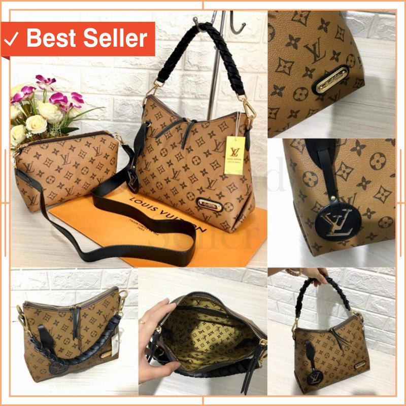 TAS WANITA KEREN KEKINIAN STYLE MODERN BAGUS / TAS WANITA LV HOBO KEPANG FREE POUCH SUPER
