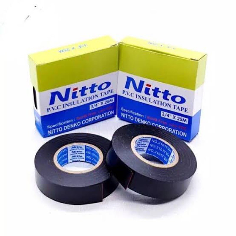 ISOLASI NITTO / ISOLASI KABEL LISTRIK NITTO / ISOLASI LISTRIK HITAM NITTO