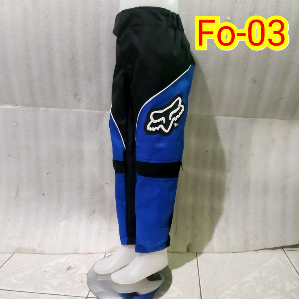 baju traill stelan anak offroad sepatu cross satu sett jersey sarung tangan biru hitam