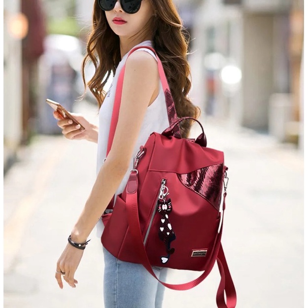 COD Tas Ransel Wanita Backpack Tas Selempang Wanita 2in1