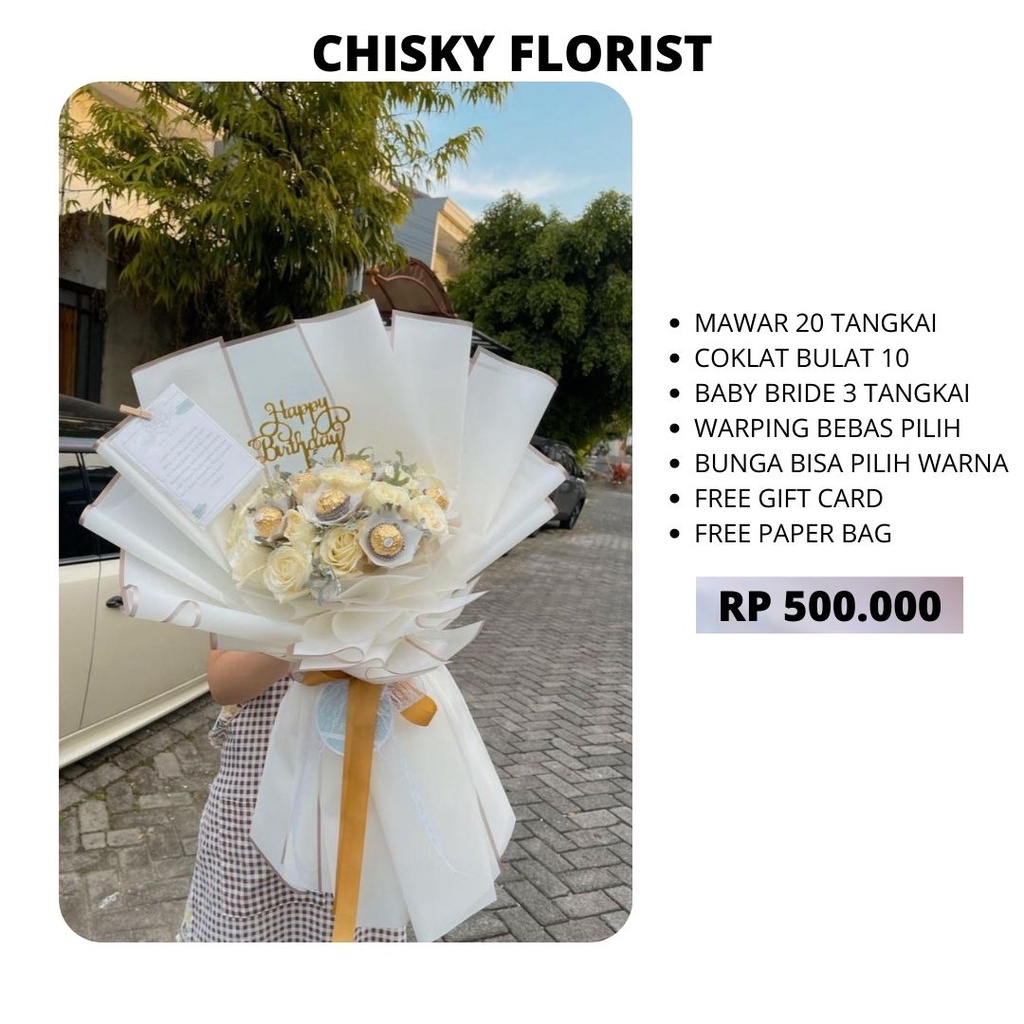 HAND BUKET BUNGA COKLAT ASLI BANDUNG / TOKO BUNGA BANDUNG