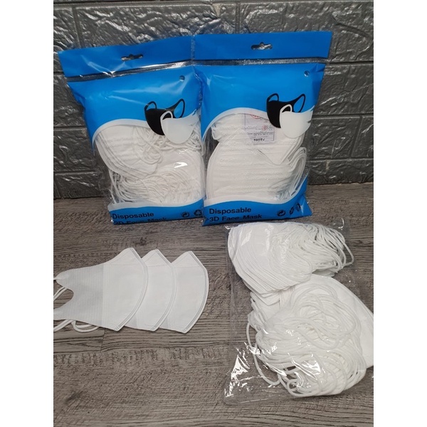 [200gr] ISI 50 | MASKER DUCKBILL 3 PLY HITAM WHITE DEWASA ISI 50 PER BOX | ADA GARIS | KUALITAS BAGUS ISI 50 PER DUS-3